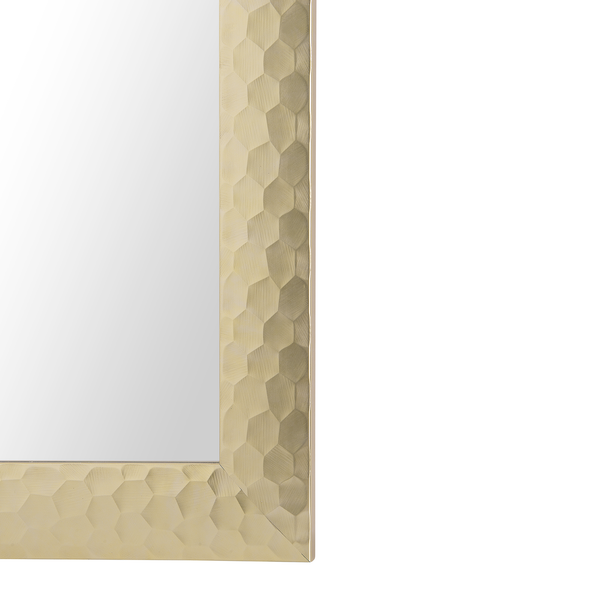 Detailansicht eines Spiegels mit sechseckigem Rahmenmuster