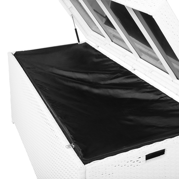 Aufbewahrungsbox MODENA Polyrattan 158 cm 63 cm Weiß