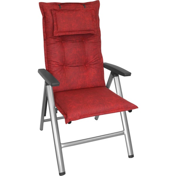 Gartenstuhl mit verstellbarer Rückenlehne und gepolsterter Sitzfläche