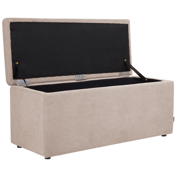 Offene Aufbewahrungsbox mit Stoffbezug