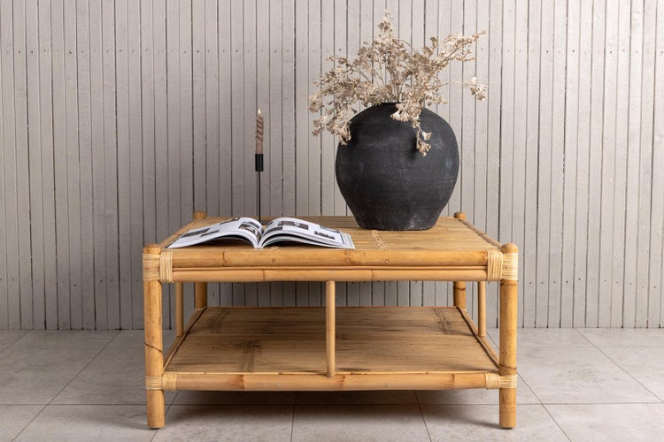 Cane Couchtisch Bambus. 90 X 90 X 45 cm