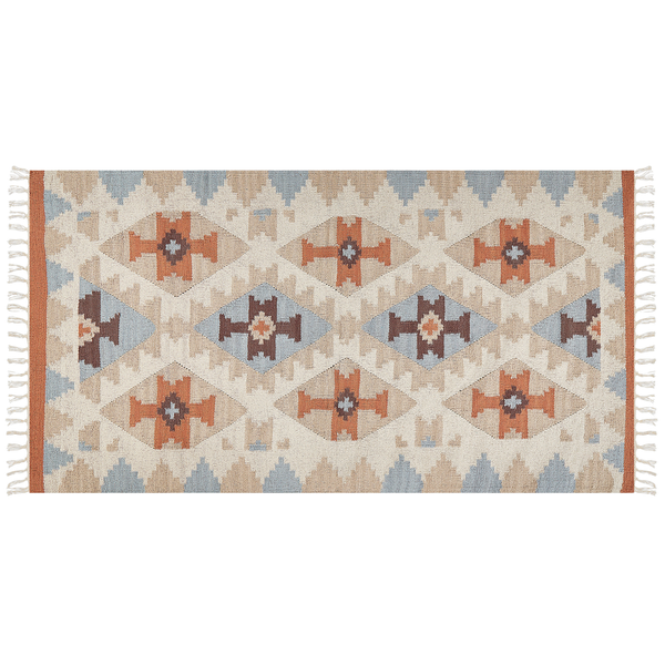 Teppich DILIJAN Bunt 80 x 150 cm Baumwolle Kelim