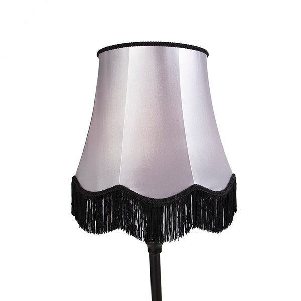 Stehleuchte schwarz mit Oma Schirm schwarz mit grau - Classico