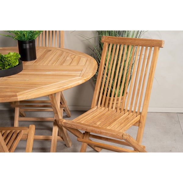 Gartensitzgruppe aus Holz mit Tisch und Stühlen