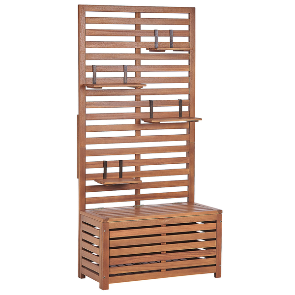 Gartenbank mit Wandpaneel MATINO Akazienholz 80 cm 40 cm Braun