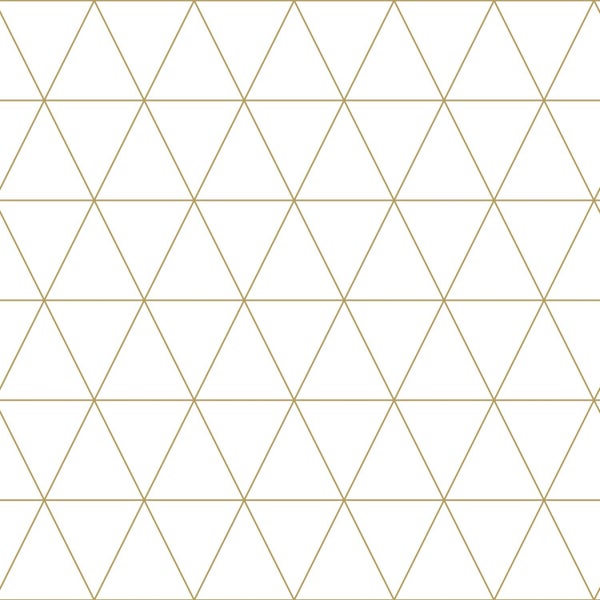 ESTAhome Tapete grafische Dreiecke Weiß und Gold - 53 cm x 10.05 m - 139147
