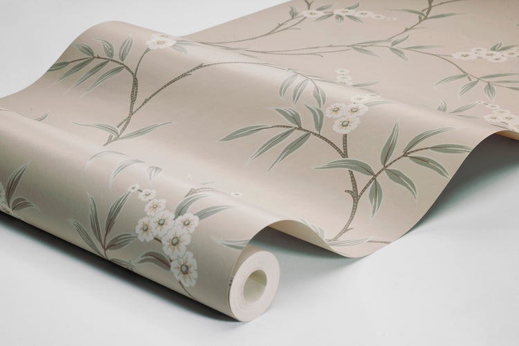 Borastapeter Tapete Blätter und Blumen Altrosa - 53 cm x 10.05 m - 662632