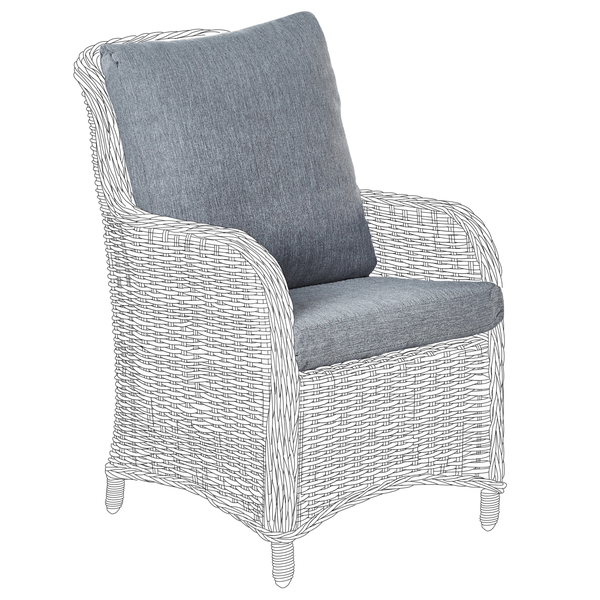 Geflecht-Sessel mit Kissen für den Aussenbereich