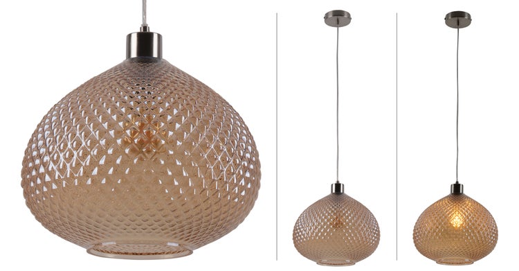 Dekorative Pendelleuchte mit Glas-Lampenschirm