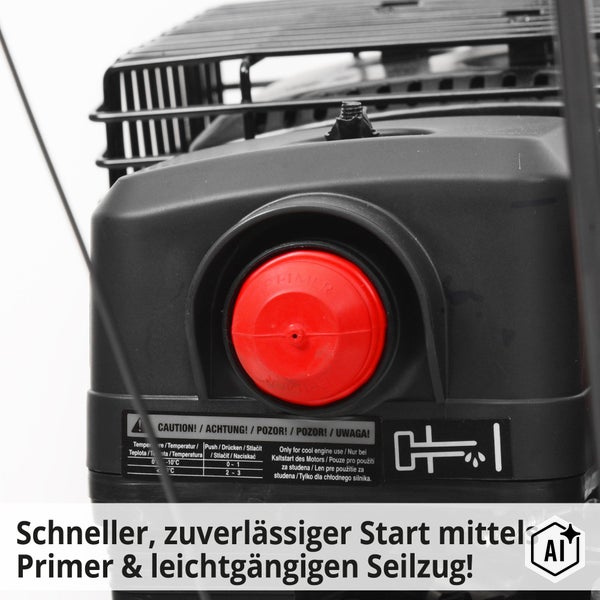 Primerpumpe an einem Verbrennungsmotor zur Erleichterung des Kaltstarts mit Bedienungshinweisen