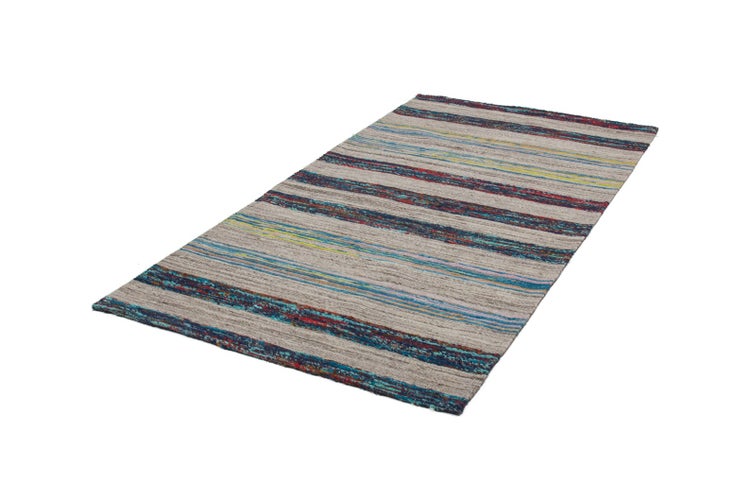 Kurzflor Teppich Chibuzo Natur / Blau Modern, Retro 120 x 170 cm