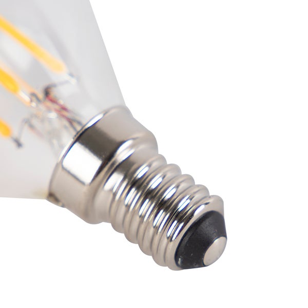 Detailaufnahme einer E14 LED Lampe mit Schraubsockel