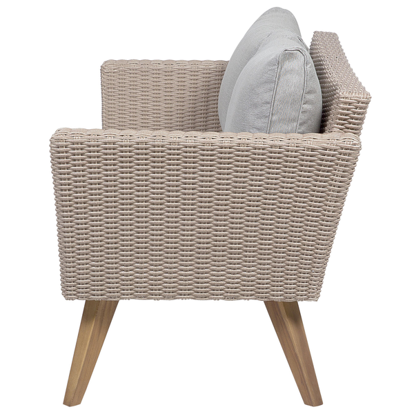Lounge Set mit Tisch 4-Sitzer VITTORIA Polyrattan Grau