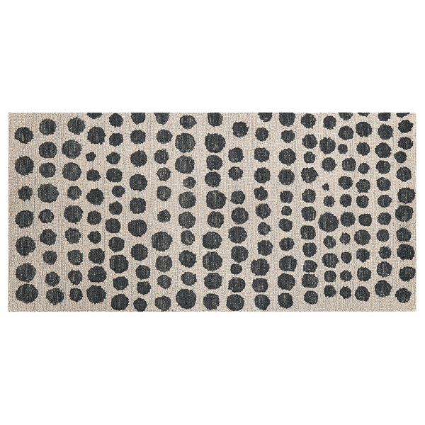 Teppich HAVRAN Schwarz / Weiß 80 x 150 cm Wolle