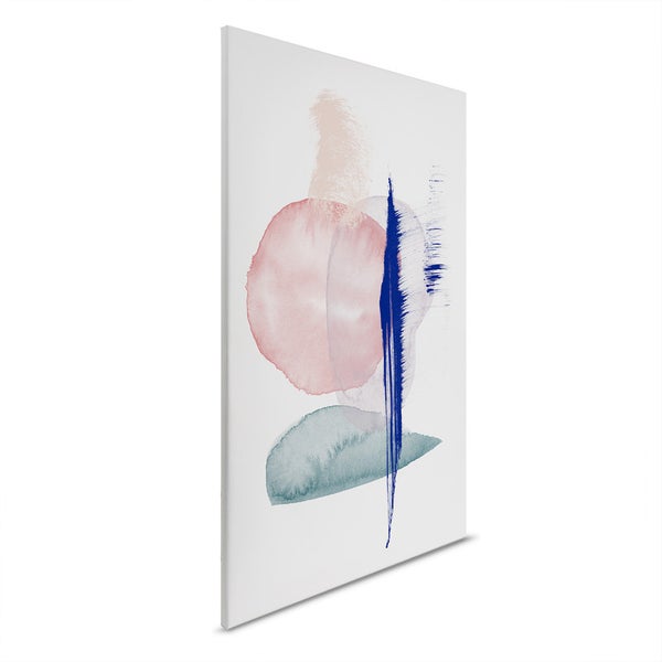 Abstraktes Leinwandbild mit Kreisen und Linien