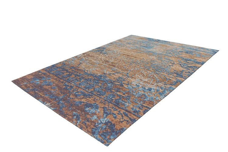 Flachflor Teppich Azura Blau / Beige Modern 155 x 230 cm