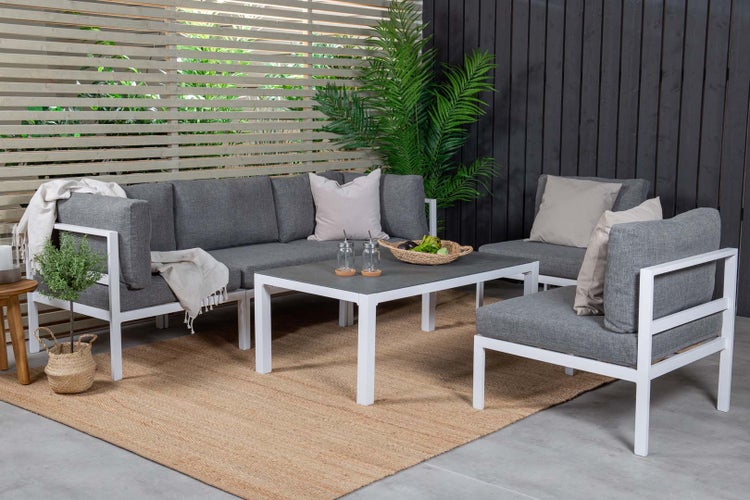 Copacabana Lounge-Set 2 Teile weiß. 70 X 120 X 45 cm