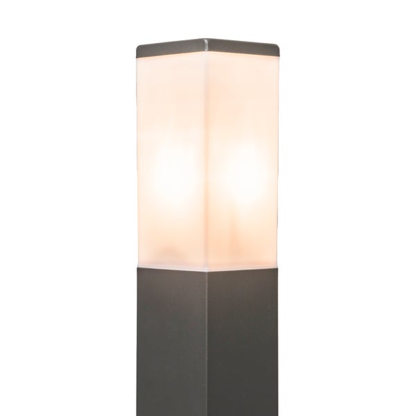 Moderner Außenlaternenpfahl dunkelgrau mit Opal 80 cm IP44 - Malios