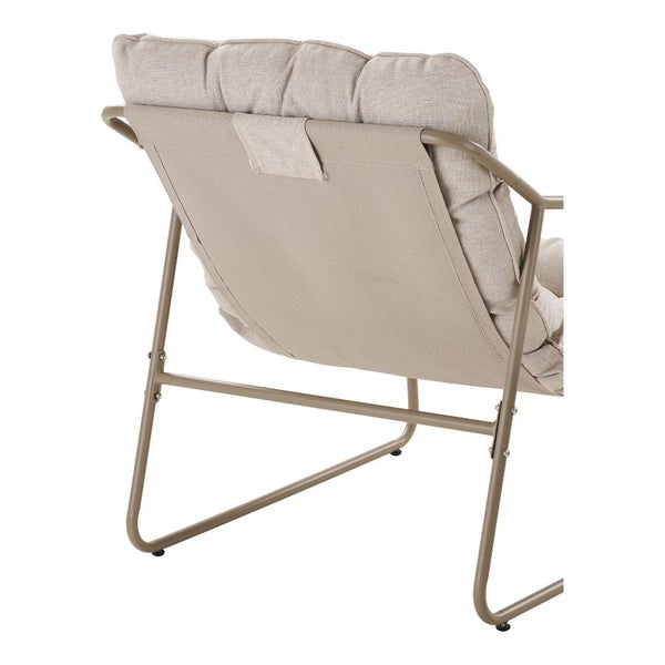 Gartenstuhl mit Textilbezug und Metallrahmen, Rückansicht