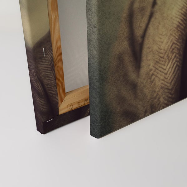 Detailansicht einer Leinwand mit Holzrahmen