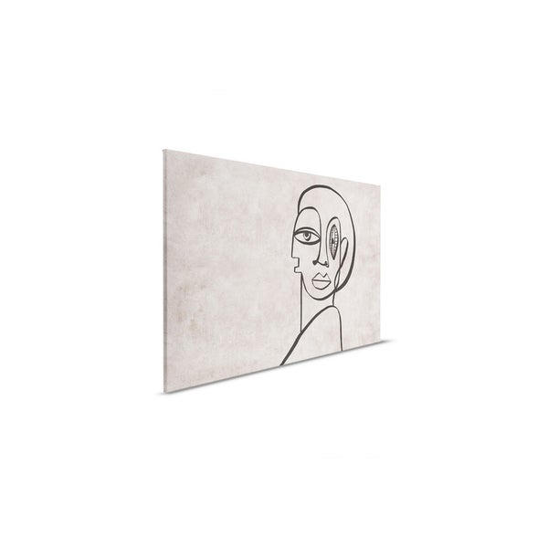 Dekoratives Leinwandbild mit abstrakter Gesichtsdarstellung