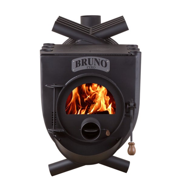 Bruno Pyro Holzofen mit Feuer