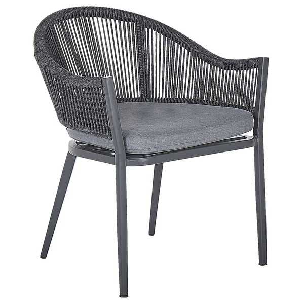 Gartenmöbel Set 4-Sitzer MILETO inkl. Kissen Metall Grau