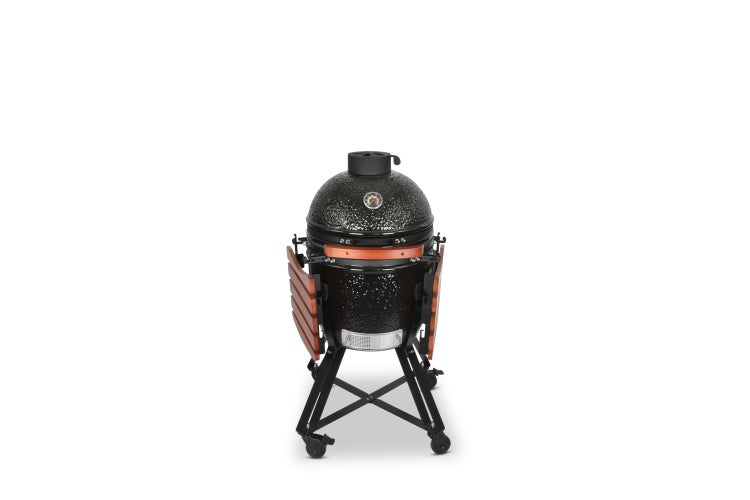 Kamado SE-18 Grill Schwarz 45 cm Grilldurchmesser BBQ Keramik Holzkohlegrill Grill mit Holzkohle