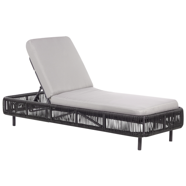 Sonnenliege mit Kissen OSINI Polyrattan Grau