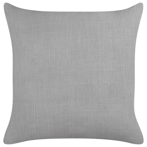 Dekokissen 2er Set MILAS Leinen 50 x 50 cm Grau Streifenmuster