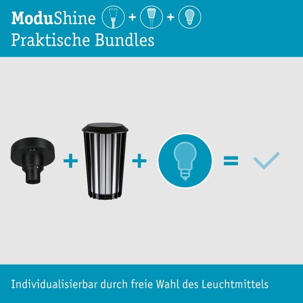 ModuShine Leuchtenserie mit verschiedenen Mast- und Wandleuchten für die individuelle Außenbeleuchtung.