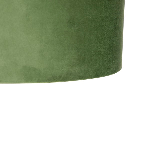 Hängelampe mit Veloursschirm grün mit Gold 35 cm - Blitz I schwarz