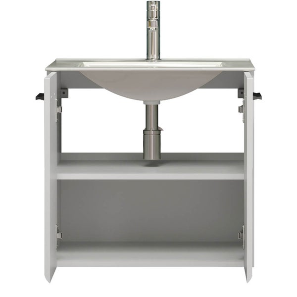Riva Waschbeckenunterschrank 2 Türen, weiß Hochglanz. 62 X 47 X 59 cm