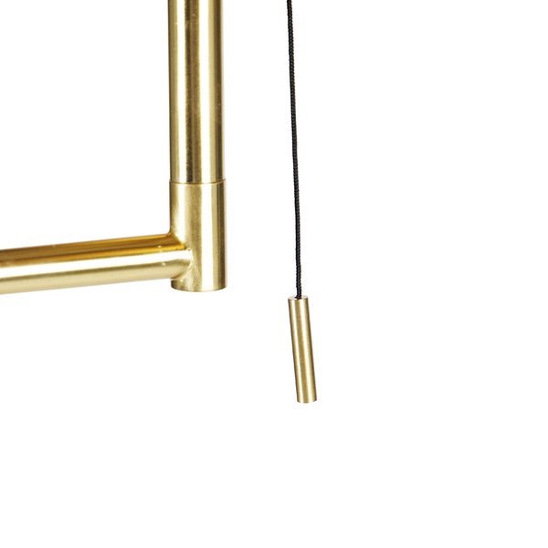 QAZQA - Klassisch I Antik Klassische Stehlampe Messing mit schwarzem Schirm verstellbar - Ladas I Wohnzimmer I Schlafzimmer - Stahl Länglich - LED geeignet E27