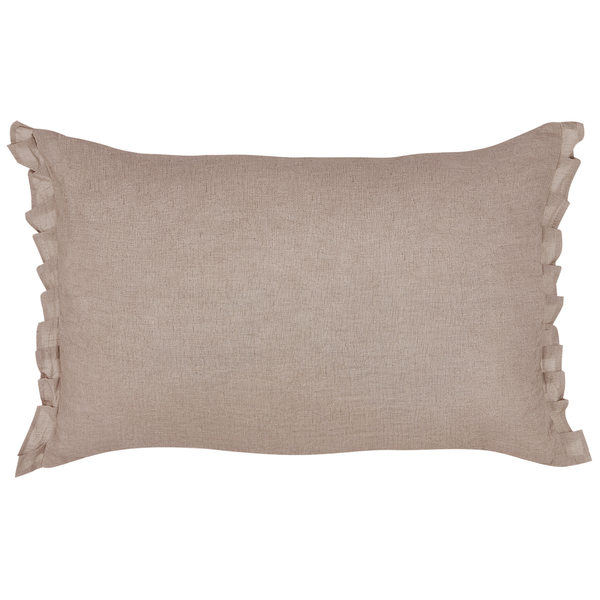 Dekokissen 2er Set SASSAFRAS Leinen 30 x 45 cm Hellbraun Ohne Muster