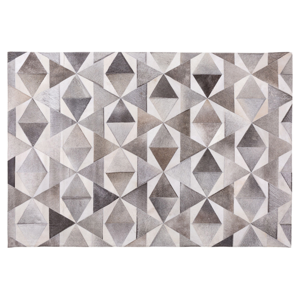 Teppich ALAKA Grau 140 x 200 cm Echtleder