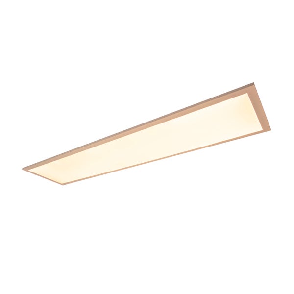 LED Panel-Deckenleuchte NICO, funktionelle Deckenleuchte aus Metall und Kunststoff in weiß, mit festverbauten LED und vielen Funktionen, ideal für Büro, Praxis oder Werkstatt, ca. 119,5 cm lang