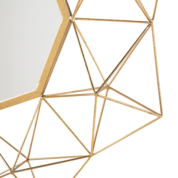 Dekorativer Spiegel mit goldenem geometrischem Rahmen
