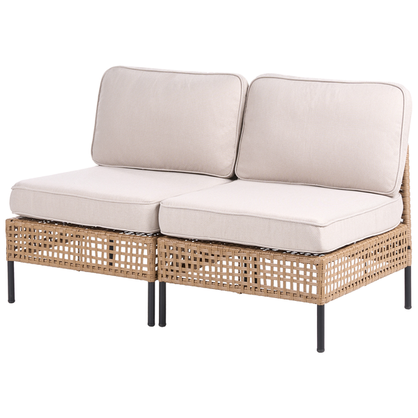 Gartensessel aus Metall mit Armlehne und Sitzkissen