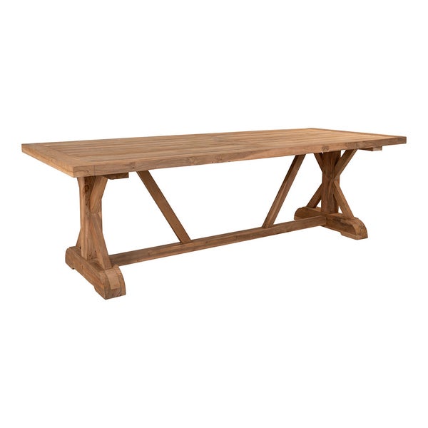 Volos Gartenset Esstisch 100x240cm natur und 8 Toledo Stuhl natur. 100 X 240 X 75 cm