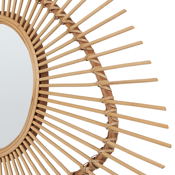 Runder Spiegel mit Bambusrahmen