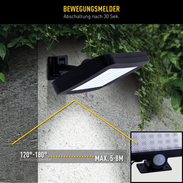 2er-Set LED Solar Außenwandleuchte PEPE , für Außen, Wandleuchte - Kunststoff in Schwarz, mit integrierter LED  - Wandleuchten außen