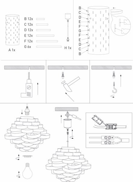 Anleitung zum Zusammenbau einer Hängelampe