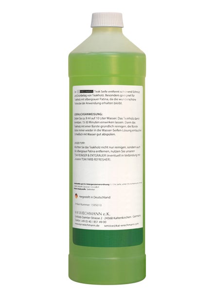 Teak Seife mit Wurzelbürste schonend und umweltverträglich