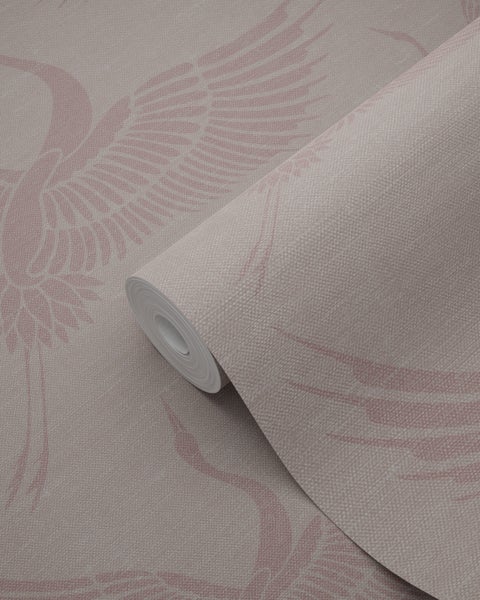 Origin Wallcoverings Tapete Kraniche Altrosa - 53 cm x 10.05 m - 347757