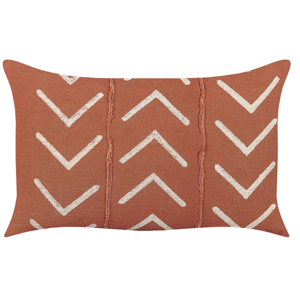 Dekokissen 2er Set ALBIUM Baumwolle 55 x 35 cm Orange ZickZack-Muster