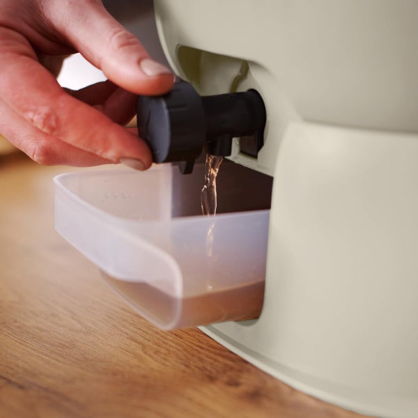 Skaza Bokashi Essential Biomülleimer Küche (15,3 Liter) + Base - Komposteimer Küche und Garten aus recyceltem Kunststoff - Starter Set + incl. 1 kg Fermentation Starter - Creme