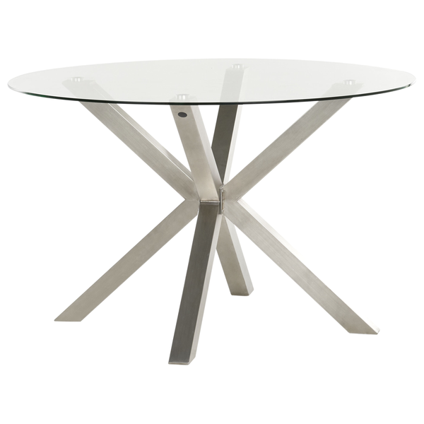 Gartentisch MALETTO 120 cm 120 cm Glas Silber