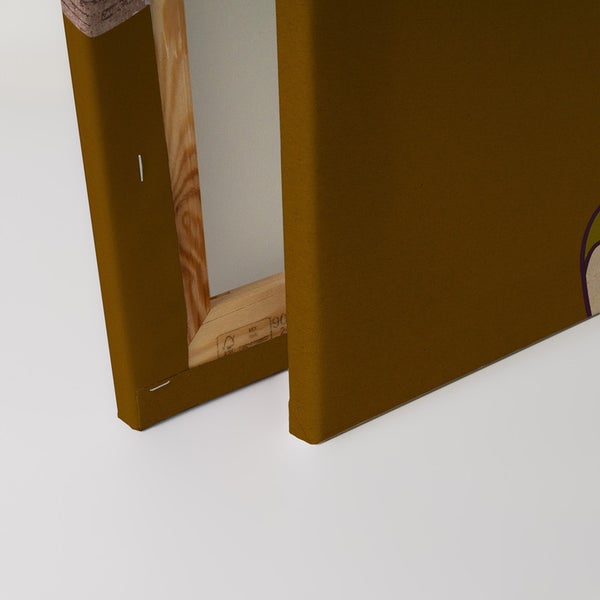 Detailansicht einer Leinwand mit Holzrahmen