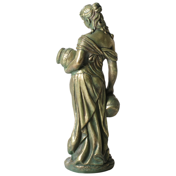 Frauenfigur mit Krügen als Dekoration